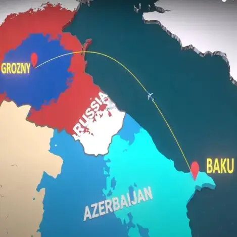 Flug nach Grosny von Baku