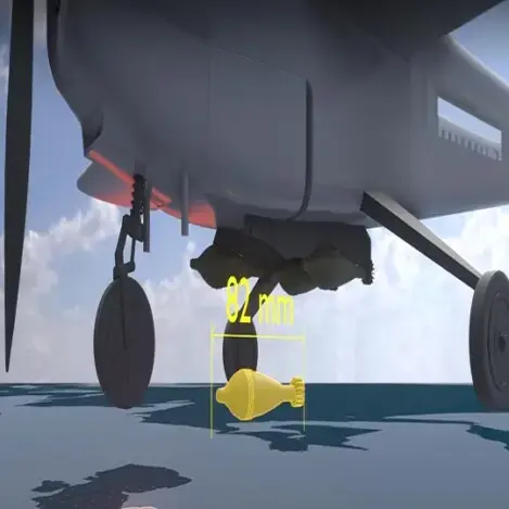Umgebautes Sportflugzeug mit Bombe